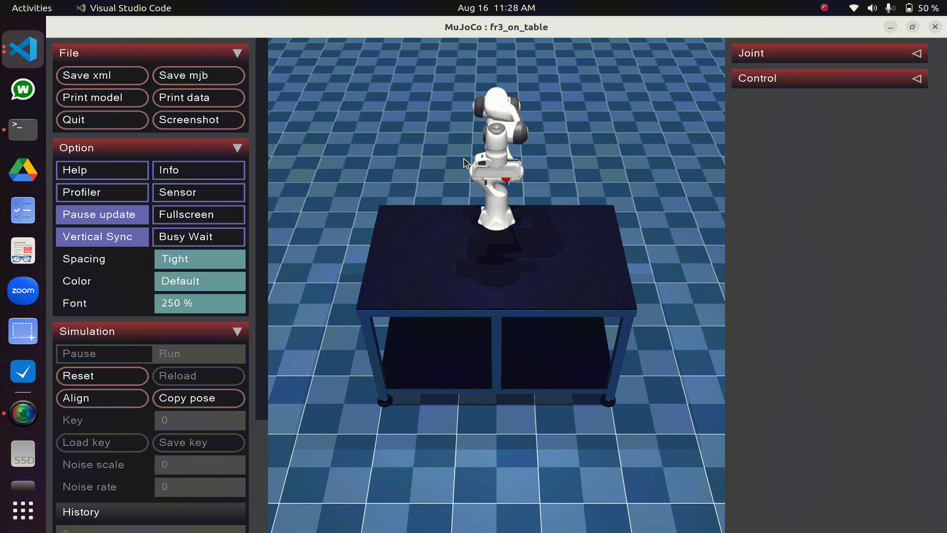 Admittance Control Visualization