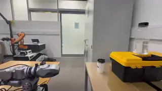 Grasping bottle at Location C — grasp pose estimation overlay